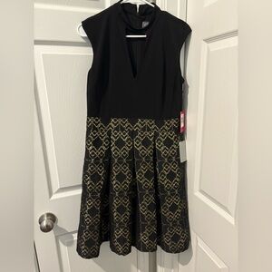 Vince Camuto • black and gold cocktail dress